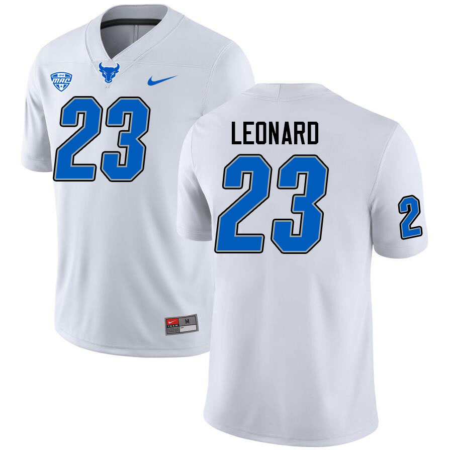 Buffalo Bulls #23 Xavier Leonard College Football Jerseys Stitched-White